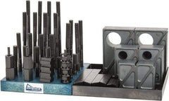 Gibraltar - 50 Piece Fixturing Step Block & Clamp Set with 1-1/2" Step Block, 5/8" T-Slot, 1/2-13 Stud Thread - 1" Nut Width, 3, 4, 5, 6, 7 & 8" Stud Lengths - Caliber Tooling