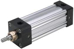 Parker - 8" Stroke x 5" Bore Double Acting Air Cylinder - 1/2 Port, 3/4-16 Rod Thread, 250 Max psi, -10 to 165°F - Caliber Tooling