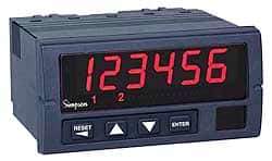 Simpson Electric - 4 Digit Red LED Display Counter - 3.62 Inch Wide, x 1.77 Inch High, 120 VAC, 30 VDC Voltage, 1/8 Inch Base, Digital Frequancy Counter - Caliber Tooling