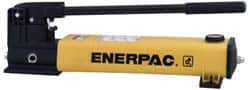 Enerpac - 1" Piston Diam, 1" Piston Stroke, 2.40, 0.151 Cu In per Stroke, 155 Cu In Reservoir Capacity, Manual Hydraulic Pump - 10,000 psi, 95 Lbs. Max Handle Effort, 2 Stage - Caliber Tooling