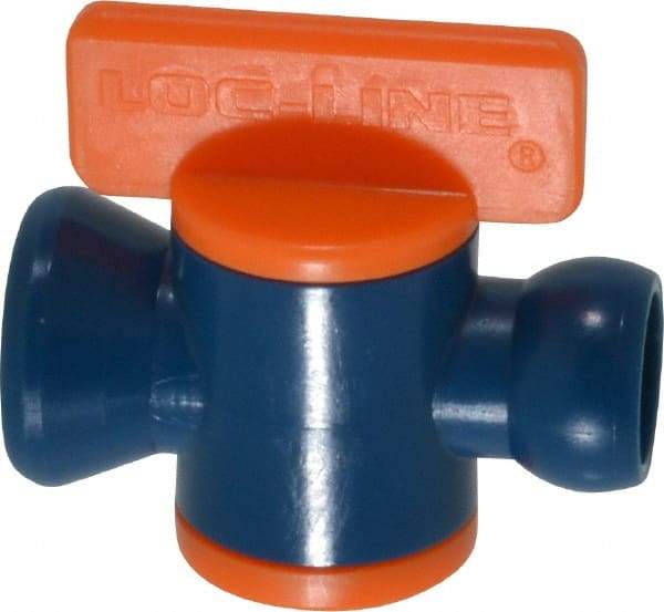 Loc-Line - 10 Piece, 1/4" ID Coolant Hose In-Line Valve - Female to Ball Connection, Acetal Copolymer Body, Unthreaded, Use with Loc-Line Modular Hose Systems - Caliber Tooling