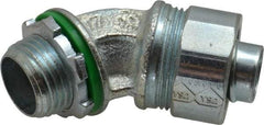 Cooper Crouse-Hinds - 1/2" Trade, Malleable Iron Threaded Angled Liquidtight Conduit Connector - Noninsulated - Caliber Tooling