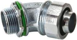 Cooper Crouse-Hinds - 3/4" Trade, Malleable Iron Threaded Angled Liquidtight Conduit Connector - Noninsulated - Caliber Tooling