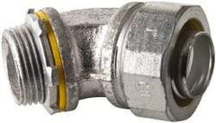 Cooper Crouse-Hinds - 1" Trade, Malleable Iron Threaded Angled Liquidtight Conduit Connector - Noninsulated - Caliber Tooling