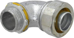 Cooper Crouse-Hinds - 1" Trade, Malleable Iron Threaded Angled Liquidtight Conduit Connector - Noninsulated - Caliber Tooling