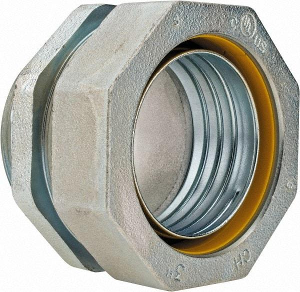 Cooper Crouse-Hinds - 3" Trade, Malleable Iron Threaded Straight Liquidtight Conduit Connector - Noninsulated - Caliber Tooling