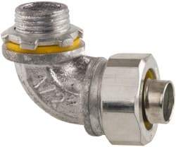 Cooper Crouse-Hinds - 1/2" Trade, Malleable Iron Threaded Angled Liquidtight Conduit Connector - Noninsulated - Caliber Tooling