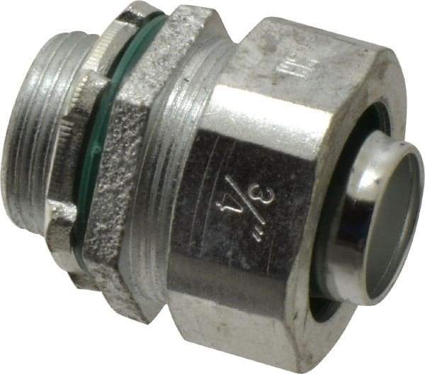 Cooper Crouse-Hinds - 3/4" Trade, Malleable Iron Threaded Straight Liquidtight Conduit Connector - Noninsulated - Caliber Tooling