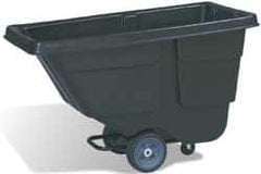 Rubbermaid - 300 Lb Load Capacity, 1/2 Cu Yd, Plastic Tilt Truck - 28" Wide x 56-3/4" Long x 38-5/8" High, Black - Caliber Tooling