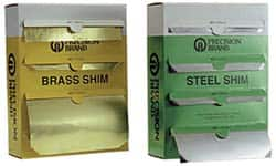 Precision Brand - 4 Piece, 50 Inch Long x 6 Inch Wide x 0.001 to 0.005 Inch Thick, Assortment Roll Shim Stock - Brass, 0.001 to 0.005 Inch Thick - Caliber Tooling