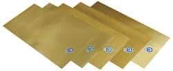 Precision Brand - 15 Piece, 0.001 to 0.031 Inch Thickness, Brass Shim Stock Sheet Assortment - 12 Inch Long x 6 Inch Wide - Caliber Tooling