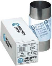 Precision Brand - 100 Inch Long x 6 Inch Wide x 0.002 Inch Thick, Roll Shim Stock - Aluminum - Caliber Tooling