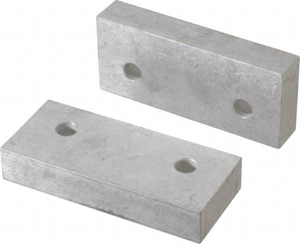 Gibraltar - 4-1/8" Wide x 1-3/4" High x 3/4" Thick, Flat/No Step Vise Jaw - Soft, Aluminum, Fixed Jaw, Compatible with 4" Vises - Caliber Tooling