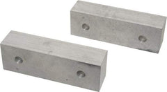 Gibraltar - 6-1/8" Wide x 2" High x 1-1/2" Thick, Flat/No Step Vise Jaw - Soft, Aluminum, Fixed Jaw, Compatible with 6" Vises - Caliber Tooling