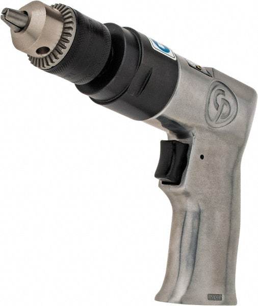 Chicago Pneumatic - 3/8" Keyed Chuck - Pistol Grip Handle, 2,400 RPM, 1.94 LPS, 4.1 CFM, 0.5 hp, 90 psi - Caliber Tooling