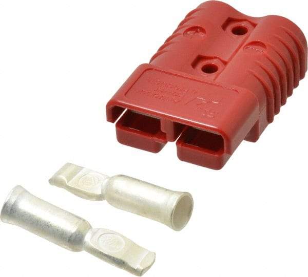 Made in USA - 1/0 AWG, 600 V, 175 A, Battery Connector - Red - Caliber Tooling