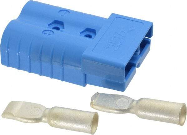 Made in USA - 2/0 AWG, 600 V, 350 A, Battery Connector - Blue - Caliber Tooling