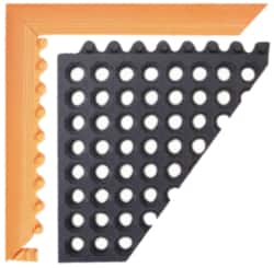 Notrax - 5' Long x 2" Wide x 3/4" Thick, Anti-Fatigue Modular Matting Ramp Edge - Male, Orange, Series 551 - Caliber Tooling