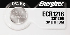 Energizer - Size CR1216, Lithium, Button & Coin Cell Battery - 3 Volts, CR1216, ANSI, IEC, UL Listed Regulated - Caliber Tooling