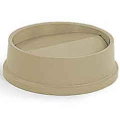 Rubbermaid - Round Lid for Use with 22 Gal Round Trash Cans - Beige, High-Impact Polystyrene, For Untouchable Trash Cans - Caliber Tooling