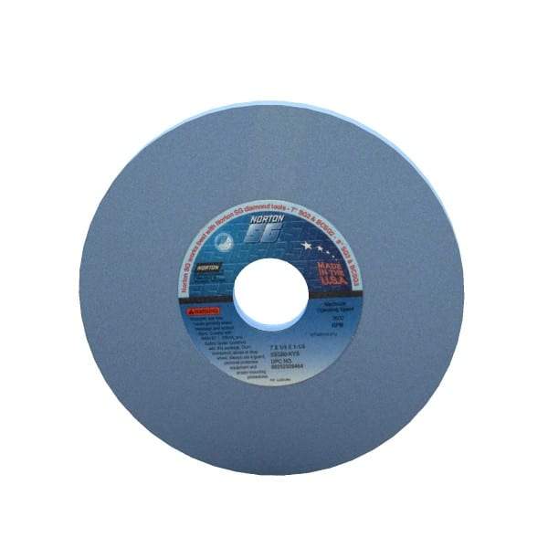 Norton - 7" Diam x 1-1/4" Hole x 1/4" Thick, K Hardness, 80 Grit Surface Grinding Wheel - Ceramic, Type 1, Medium Grade, 3,600 Max RPM, Vitrified Bond, No Recess - Caliber Tooling