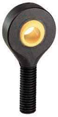 Igus - 7/16" ID, 1-1/8" Max OD, 810 Lb Max Static Cap, Self Aligning Spherical Rod End - 7/16-20 RH, 7/16" Shank Diam, 1-3/8" Shank Length, Thermoplastic with Plastic Raceway - Caliber Tooling