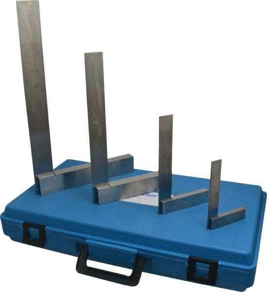 Fowler - 4 Piece, 3, 4, 6, 8 Inch Base Length, 4, 6, 9, 12 Inch Blade Length, Square Set - Steel - Caliber Tooling