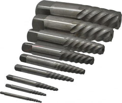 Interstate - 9 Piece Spiral Flute Screw Extractor Set - Screw Range 3/16 to 2-1/8" - Caliber Tooling