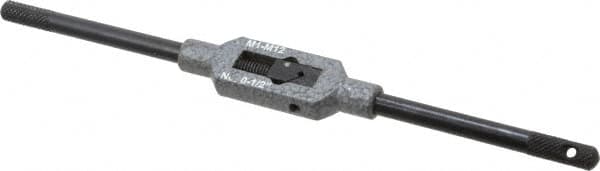 Interstate - 1/8 to 3/8" Tap Capacity, Straight Handle Tap Wrench - 8" Overall Length - Caliber Tooling