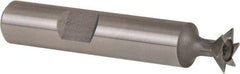 Whitney Tool Co. - 3/8" Diam x 1/8" Width of Cut, 45° Included Angle, High Speed Steel Dovetail Cutter - 3/8" Shank Diam, 1-15/16" Shank Length, 2-1/8" Overall Length, Weldon Flat, Uncoated - Caliber Tooling