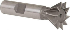 Whitney Tool Co. - 1" Diam x 7/16" Width of Cut, 60° Included Angle, High Speed Steel Dovetail Cutter - 1/2" Shank Diam, 2-1/2" Overall Length, Weldon Flat, Uncoated - Caliber Tooling