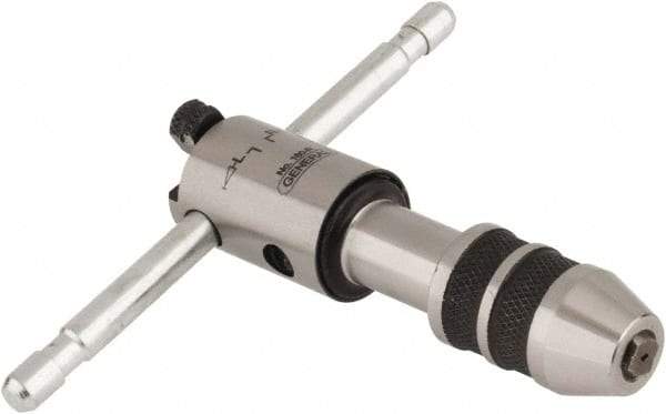 General - #0 to #8 Tap Capacity, T Handle Tap Wrench - 2-3/4" Overall Length, Ratcheting - Caliber Tooling