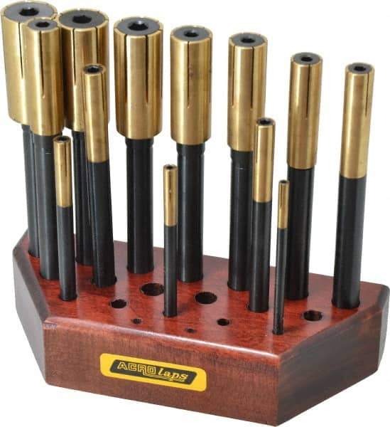 Made in USA - 13 Piece Blind Hole Lap Set - 3/16 to 1" Hole Diam - Caliber Tooling