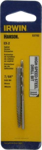 Irwin - 2 Piece Spiral Flute Screw Extractor & Drill Set - Screw Range 5/32 to 7/32" - Caliber Tooling