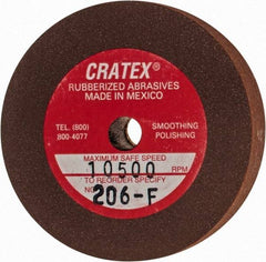 Cratex - 2" Diam x 1/4" Hole x 3/8" Thick, Surface Grinding Wheel - Silicon Carbide, Fine Grade, 10,500 Max RPM, Rubber Bond, No Recess - Caliber Tooling