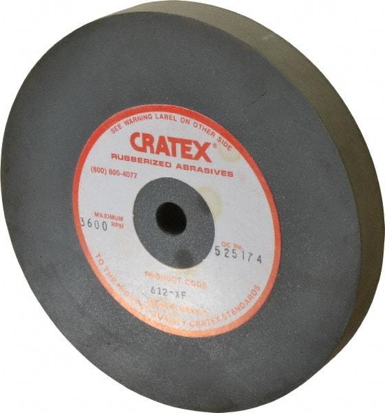 Cratex - 6" Diam x 1/2" Hole x 3/4" Thick, Surface Grinding Wheel - Silicon Carbide, Extra Fine Grade, 3,600 Max RPM, Rubber Bond, No Recess - Caliber Tooling