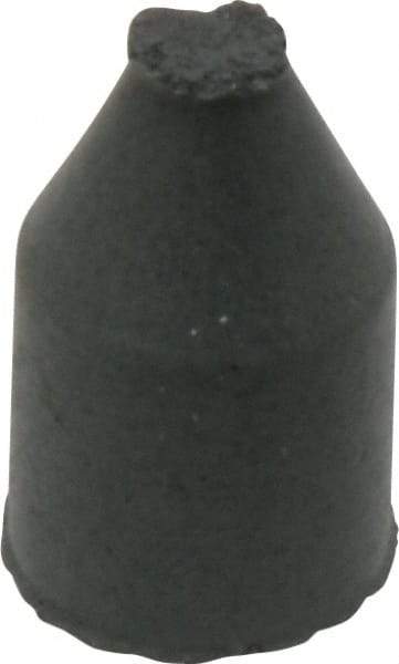 Cratex - 3/8" Max Diam x 5/8" Long, Cone, Rubberized Point - Coarse Grade, Silicon Carbide, 1/16" Arbor Hole, Unmounted - Caliber Tooling