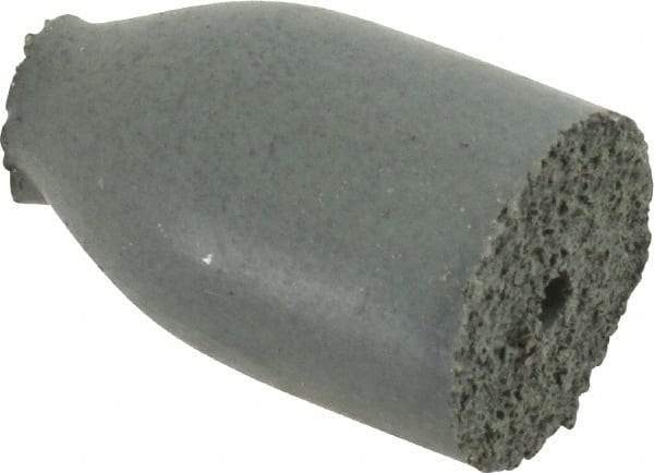 Cratex - 1/2" Max Diam x 7/8" Long, Cone, Rubberized Point - Coarse Grade, Silicon Carbide, 1/8" Arbor Hole, Unmounted - Caliber Tooling