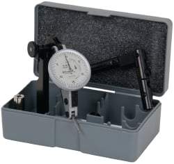 TESA Brown & Sharpe - 6 Piece, 0.05" to 0.06" Measuring Range, 1-1/2" Dial Diam, 0-15-0 Dial Reading, White Dial Test Indicator Kit - 0.0001" Accuracy, 0.65" Contact Point Length, 0.08" Ball Diam, 0.005" Dial Graduation - Caliber Tooling