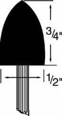 Grier Abrasives - 1/2 x 3/4" Head Diam x Thickness, B42, Pointed, Aluminum Oxide Mounted Point - Caliber Tooling