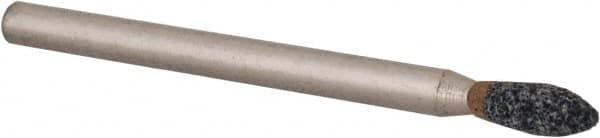 Grier Abrasives - 1/8 x 5/16" Head Diam x Thickness, B46, Flame, Aluminum Oxide Mounted Point - Caliber Tooling