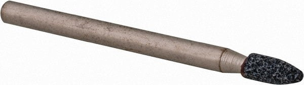 Grier Abrasives - 1/8 x 1/4" Head Diam x Thickness, B55, Pointed, Aluminum Oxide Mounted Point - Caliber Tooling