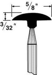 Grier Abrasives - 5/8 x 1/8" Head Diam x Thickness, B71, Mushroom, Aluminum Oxide Mounted Point - Caliber Tooling