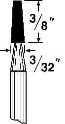 Grier Abrasives - 1/8 x 3/8" Head Diam x Thickness, B97, Flat Cone, Aluminum Oxide Mounted Point - Caliber Tooling