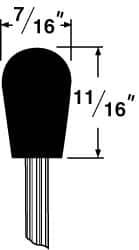 Grier Abrasives - 7/16" Head Diam x 11/16" Thickness, B111, Inverted Cone Radius End, Aluminum Oxide Mounted Point - Caliber Tooling