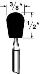 Grier Abrasives - 3/8 x 1/2" Head Diam x Thickness, B112, Inverted Cone Radius End, Aluminum Oxide Mounted Point - Caliber Tooling