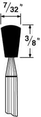 Grier Abrasives - 7/32 x 3/8" Head Diam x Thickness, B114, Inverted Cone Radius End, Aluminum Oxide Mounted Point - Caliber Tooling