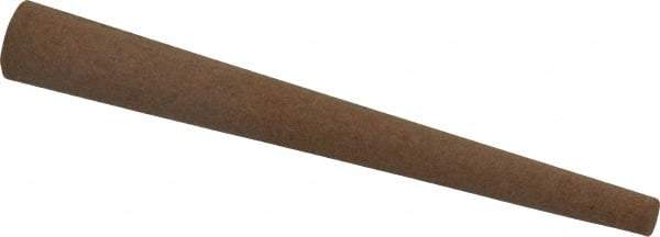 Made in USA - 4" Long x 1/2" Diam x 1/2" Thick, Aluminum Oxide Sharpening Stone - Round Tapered, Medium Grade - Caliber Tooling