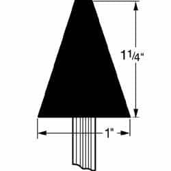 Grier Abrasives - 1 x 1-1/4" Head Diam x Thickness, A2, Cone, Aluminum Oxide Mounted Point - Caliber Tooling