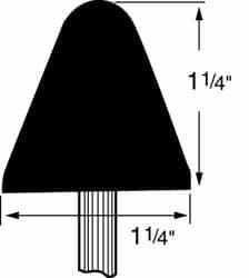 Grier Abrasives - 1-1/4 x 1-1/4" Head Diam x Thickness, A4, Tree, Aluminum Oxide Mounted Point - Caliber Tooling